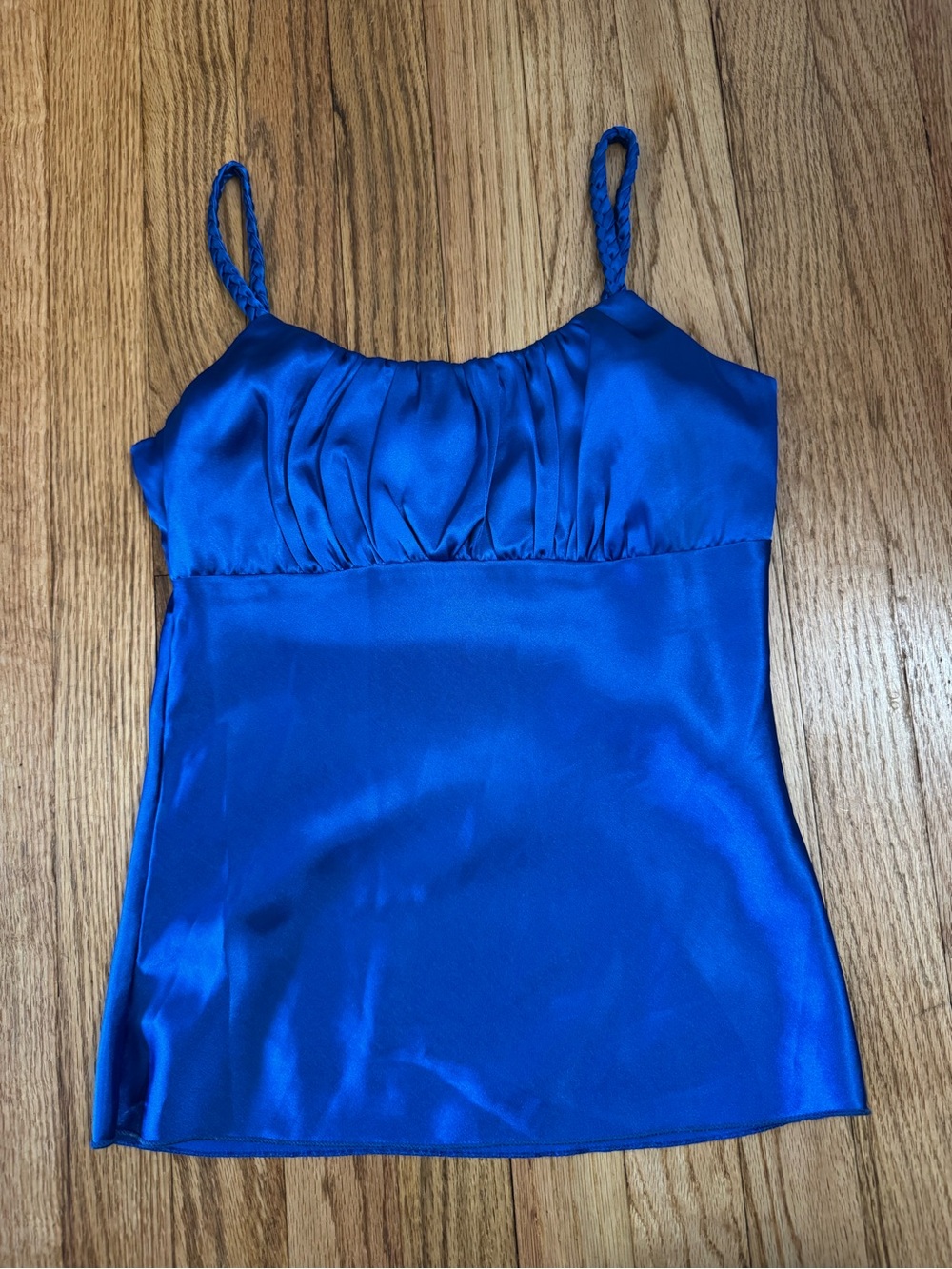 BCX Y2K blue braided strap top